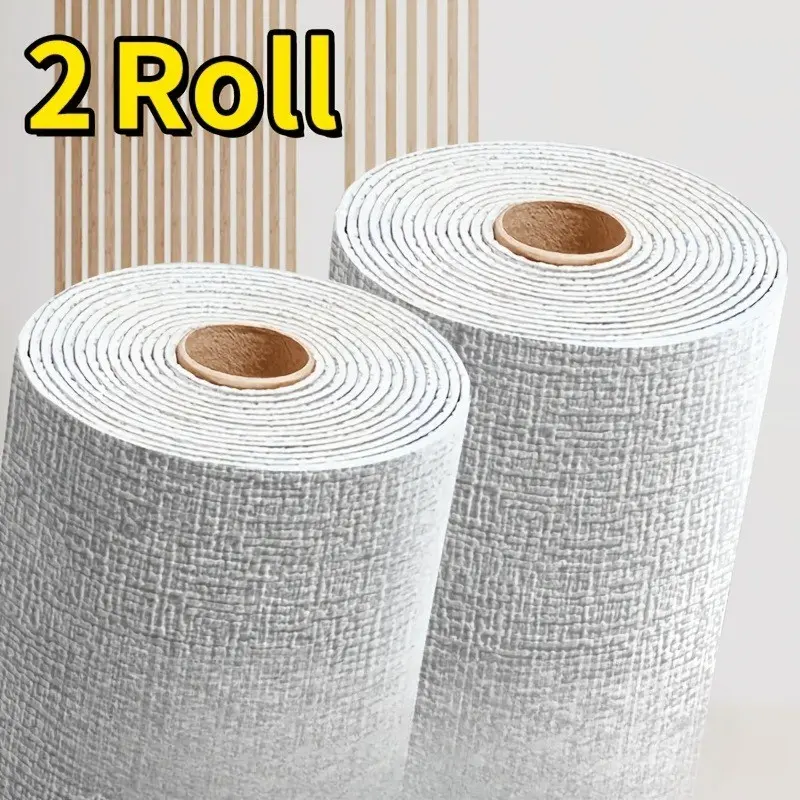 2 Rolls 280cm Self-Adhesive Wallpaper, Ixpe Foam Wall Stickers, Easy Installation, Cuttable Design, Removable Option, Home Decor Renovation, Living Room, Office, Bedroom, Peel and Stick Wallpaper