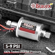 Fuel Pump - Inline fuel pump Low Pressure HEP-02A (2.5-4 PSI), 12V Fuel pump Fuel Pump 12v for Carburetor Lawn Mower Transfer Pump