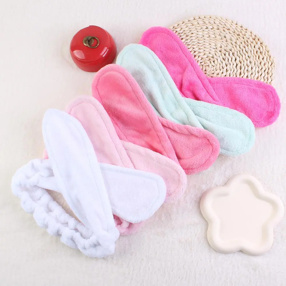 Unisex Letter Shape Fluffy Bunny Ear Wide Fashion Headband - Soft Fabric Makeup-Friendly Hair Wrap for Face Washing, Skincare, Kemonomimi Headbands, Fashion Headbands