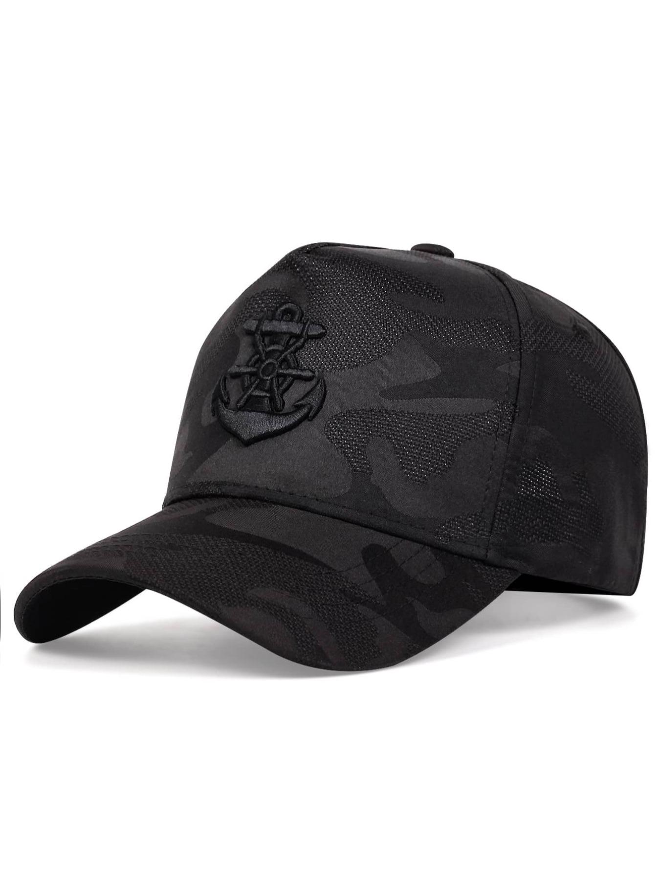1 Piece Fashion Three-dimensional Anchor Embroidered Baseball Cap, Adjustable Snapback Cap, Outdoor Adjustable Sports Sunscreen Casual Cap for Shopping, Travel, Seaside Party, Unisex