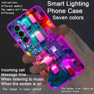 New LED Phone Case with Glowing Border, Compatible with Galaxy S26 Ultra to A15 5g, Fashionable Protective Cover, Unique Design, Daily Use