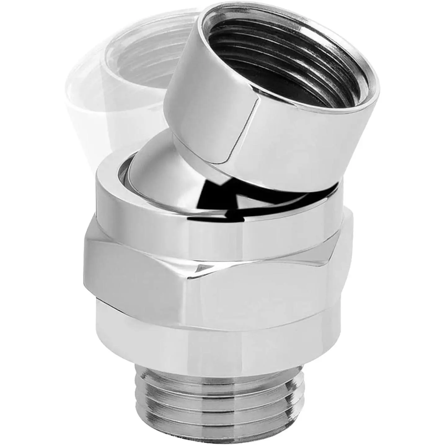 Shower  Swivel Ball Adapter,  Metal Adjustable Shower Arm Extension Connector, Adjustable Pivot Ball To Adjust Showerhead Angle,  Showering Component()