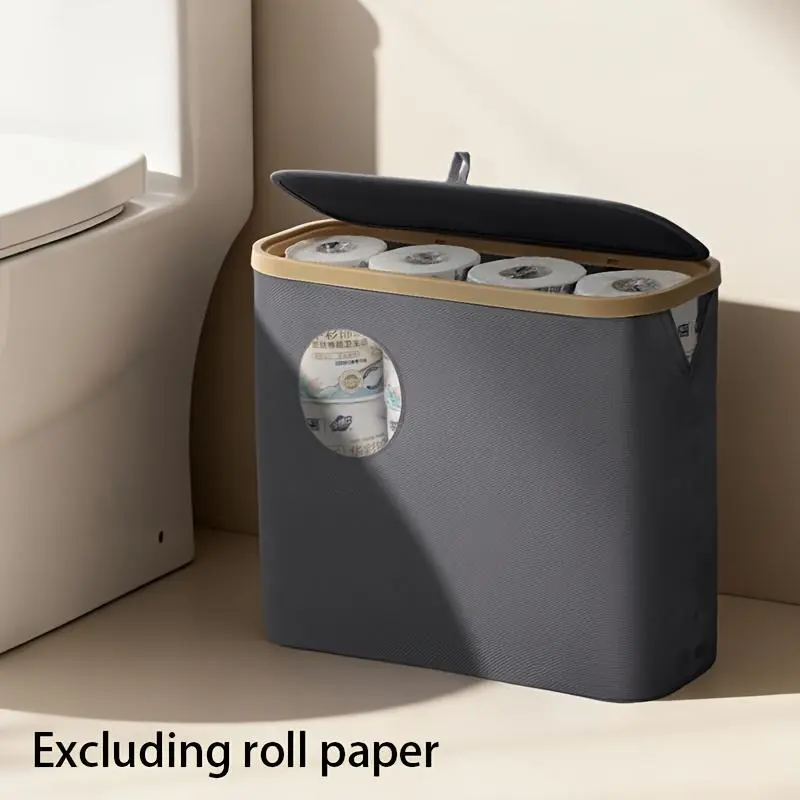 600D Oxford Fabric Rectangle Storage Box with Lid - Boho Style Contemporary Dustproof Tissue Holder, Spacious Organizer for Bathroom, Bedroom - Gift Idea for Valentine’s Day, Multi-Color Options, Toilet, Flip Top