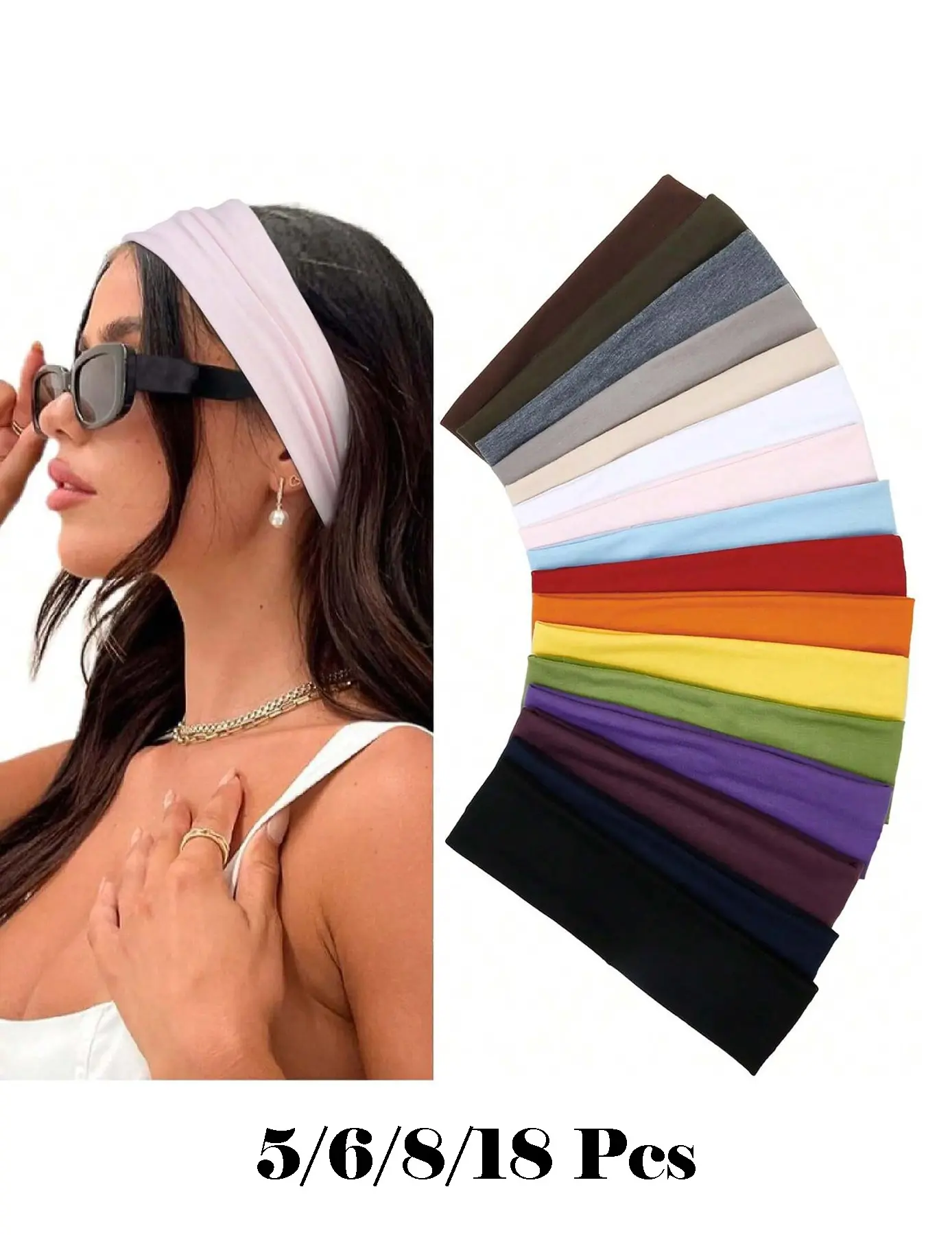 6Pcs-Random-Headbands-For-Women-Non-Slip-Fashion-Sports-Hair-Bands-For-Women-s-Hair-Soft-Cloth-Stretchy-Headbands-For-Women-For-Workout-Yoga-Running-Accessories-Elastic Fashion Headbands