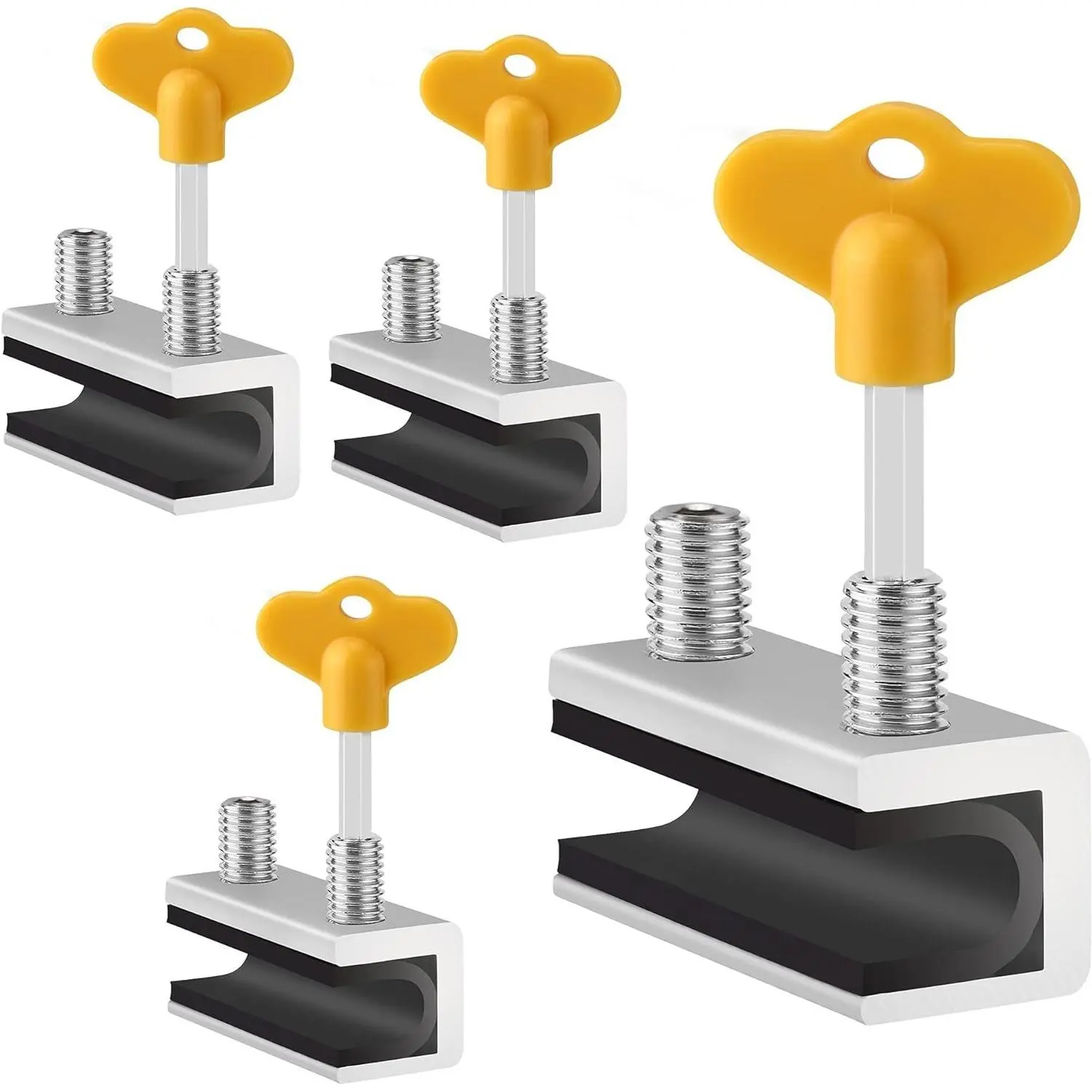 Window Locks, 4 Sets Sliding Security Window Lock with Key for Vertical & Horizontal Sliding Windows & Sliding Doors, Adjustable Window Stoppers for Patio, Bedroom, Home & OfficeGift