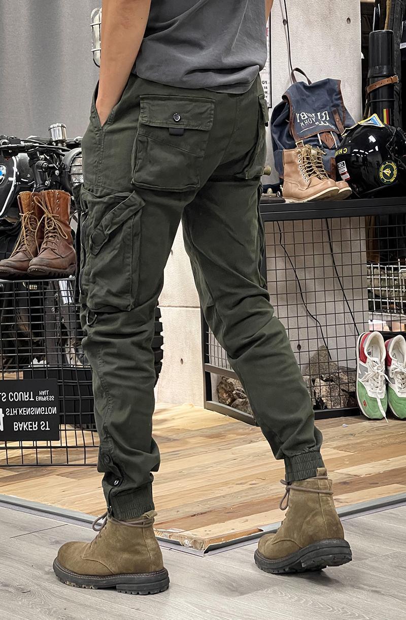 Spring and Autumn American workwear pants for men, straight leg functional outdoor tactical casual pants for men, leg tied pants for men Spring and Autumn American workwear pants for men, straight leg functional outdoor tactical casual pants for men, leg tied pants for men