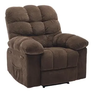Recliner Chair,Manual Rocker Recliner Chair for Adults,Single Recliner Seat with Side Pockets,Upholstered Fabric Lazy Boy Recliner for Living Room Bedroom