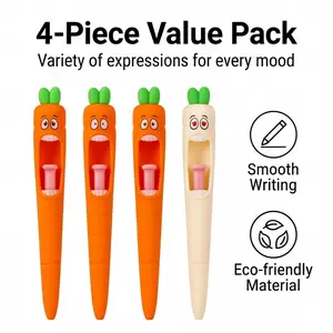 Funny Carrot Pen, Push-Button Tongue Neutral Pen, High Aesthetic Creative Stress Relief Cute Quick-Dry Pen, Inspired Design