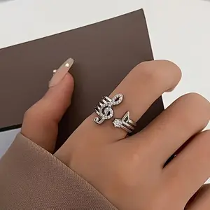 Fashionable Trend, High-end Atmosphere, Musical Note Ring for Women, Versatile Ring for Gift Selection, New for 2026