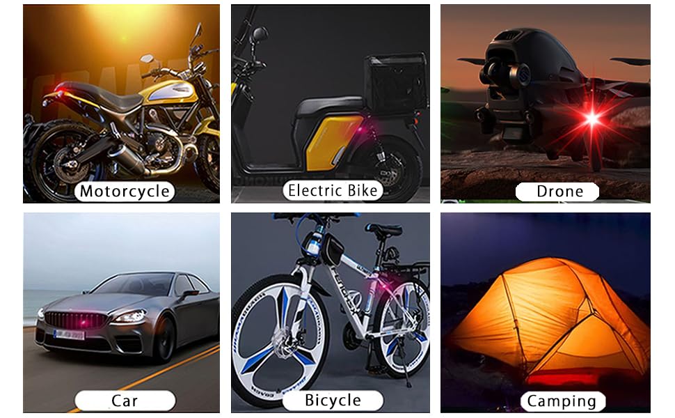 Wireless Led Strobe Lights with Remote, High Brightness Anti-Collision Light USB Charing Waterproof Led Warning Lights for Car Motorcycle Drone Aircraft Bike