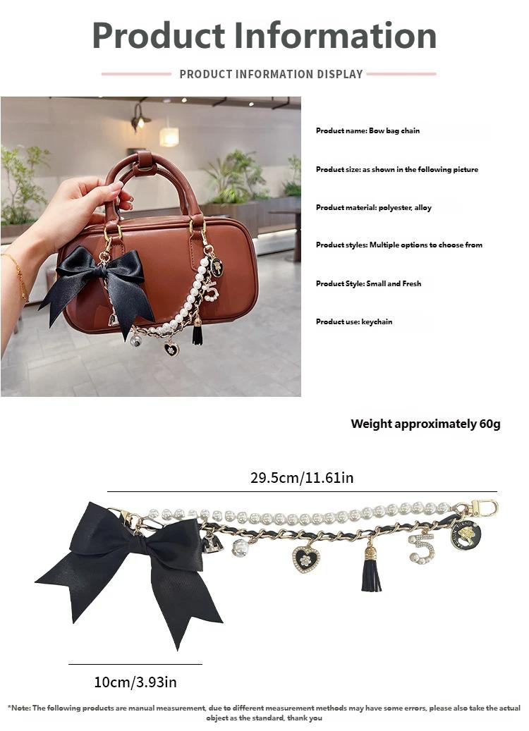 Fashion Bag Chain Decoration High-End Bowknot Accessory Versatile Pearl Bag Pendant for Women Bag Charms Purse Accessories Stylish Backpack