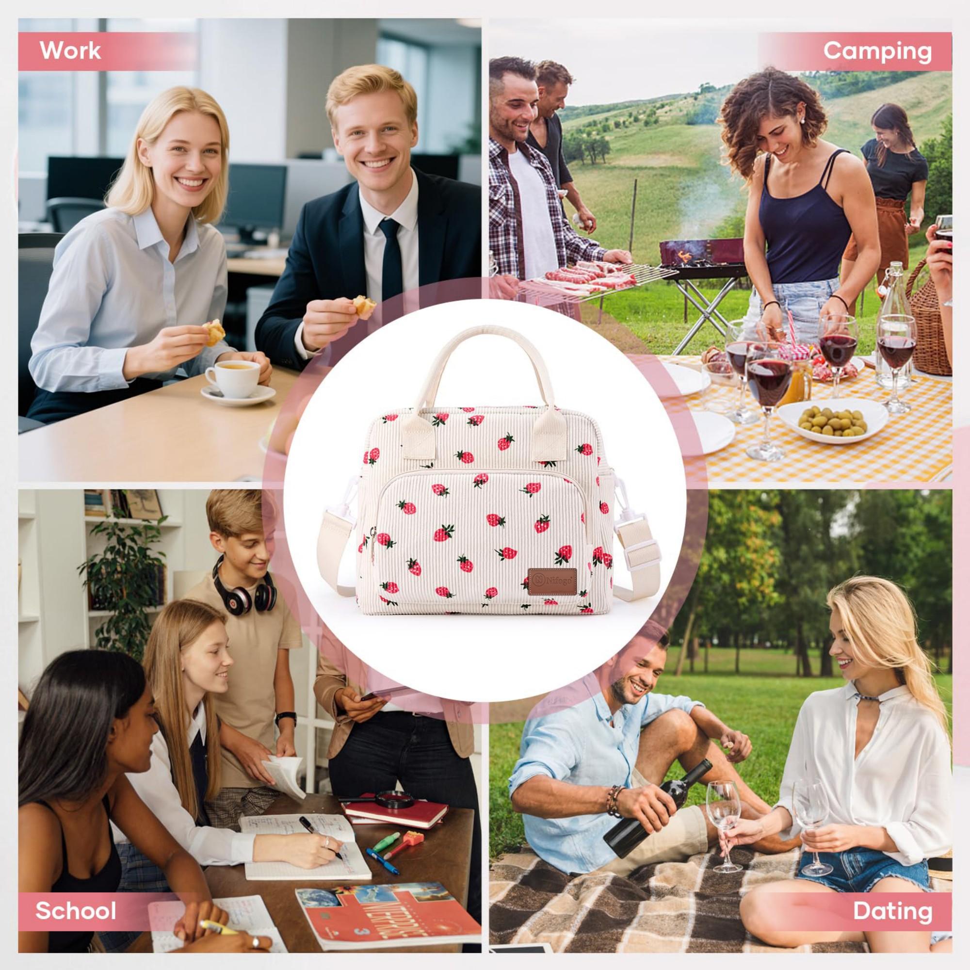 Unisex Insulated Lunch Bag - Large Capacity, Reusable, Leak-Proof Bento Carrier; A Portable Cooler Tote Suitable for Adults at Work and Picnics