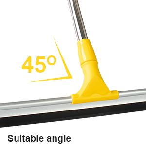 17.2"Professional Floor Scrubber Shower Squeegee,Rubber Silicone Broom with Long Stainless Steel Handle for Kitchen, Swimming Pool, Concrete Floors,Shower Tiles,Garages,Windows,Glass,Pet Hair Removal