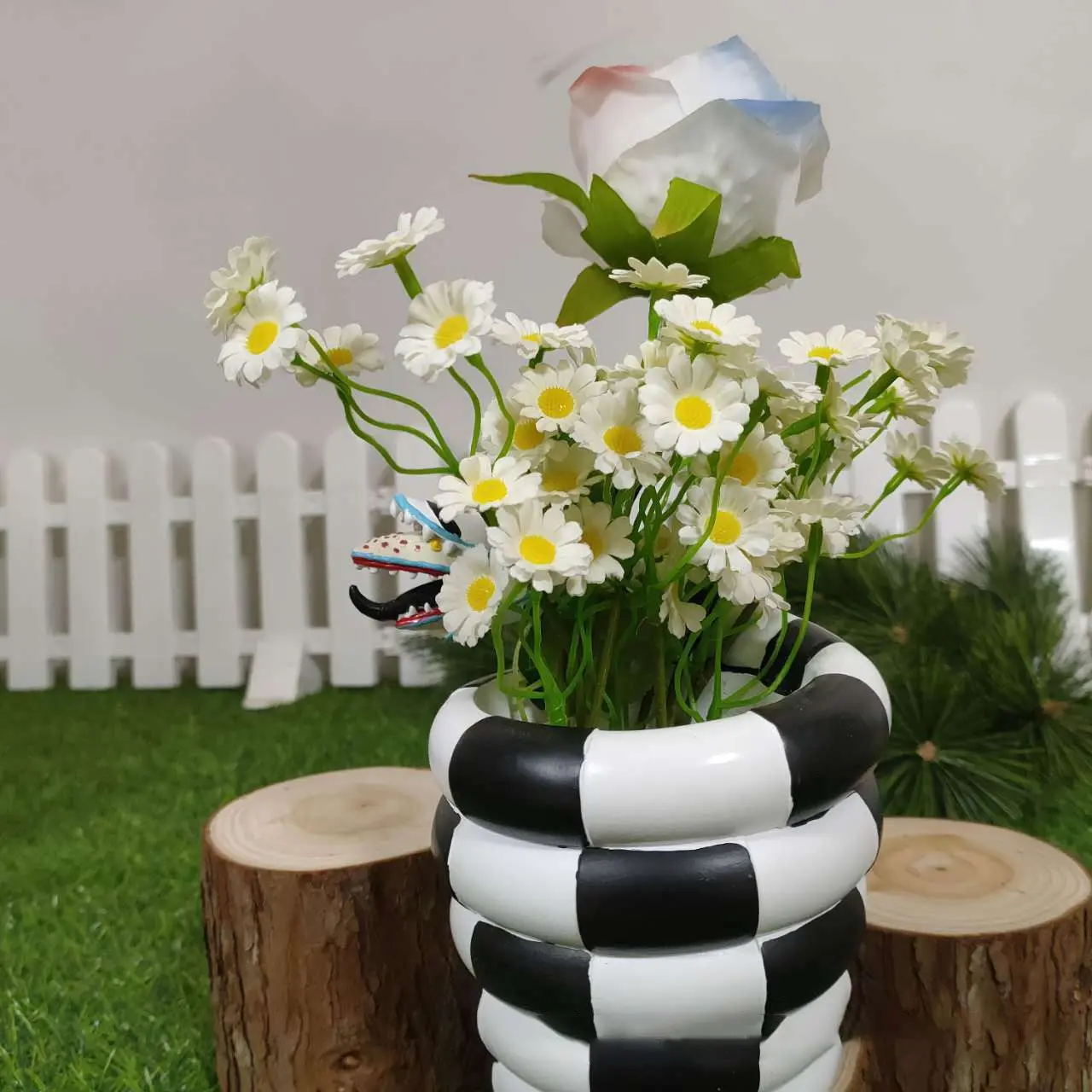 Unique Snake Pattern Resin Plant Pot, Humorous Popcorn Bucket Decorative Ornament, Fun Home Decoration Accessory, Indoor Outdoor Planter, Home Decor Pots, Planting Container, Pots For Indoor Plants