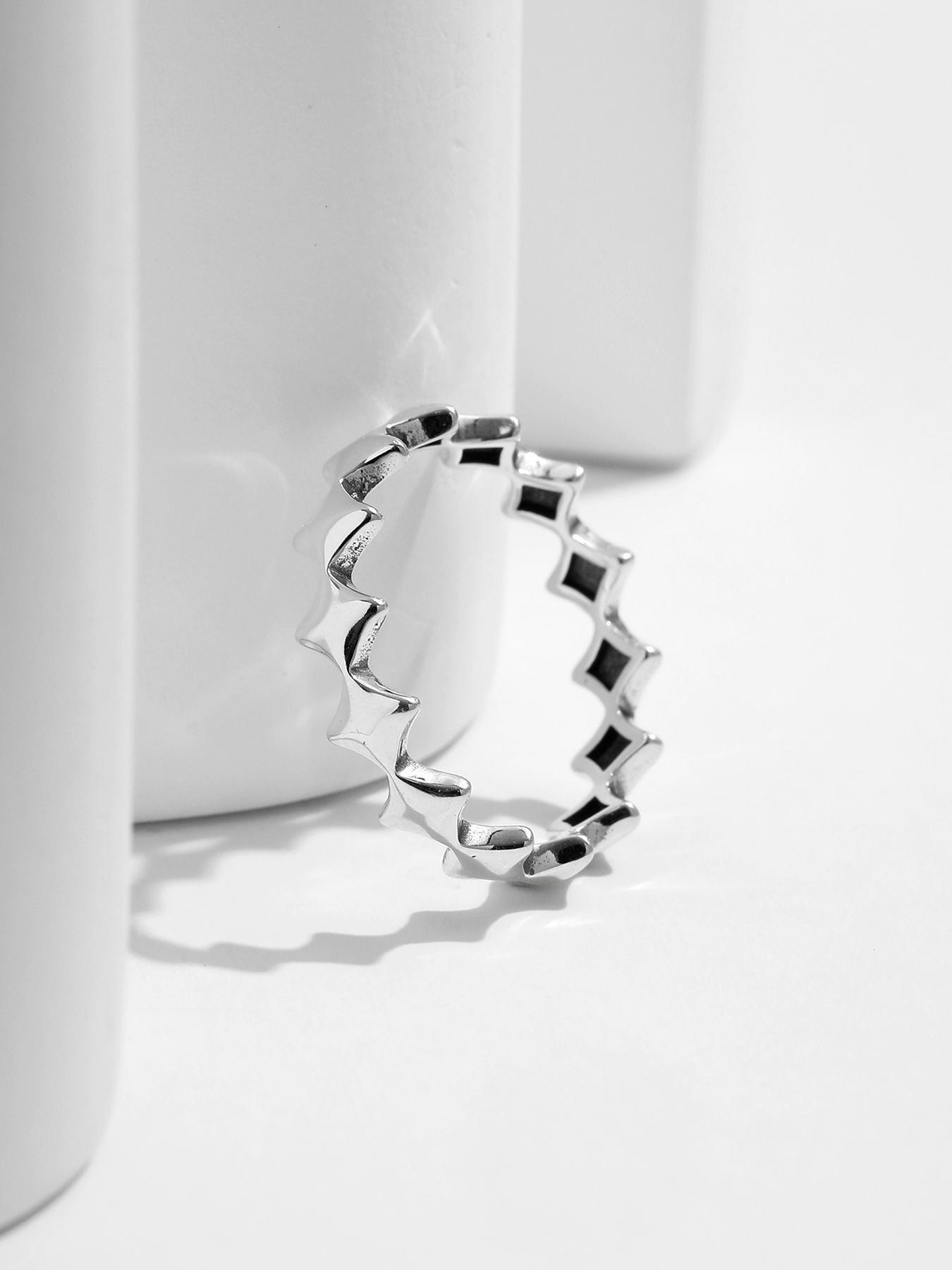 925 Sterling Silver Vintage Star Design Ring, Fashion Accessories for Women & Girls, Trendy All-match & Exquisite Jewelry for Birthday Gift