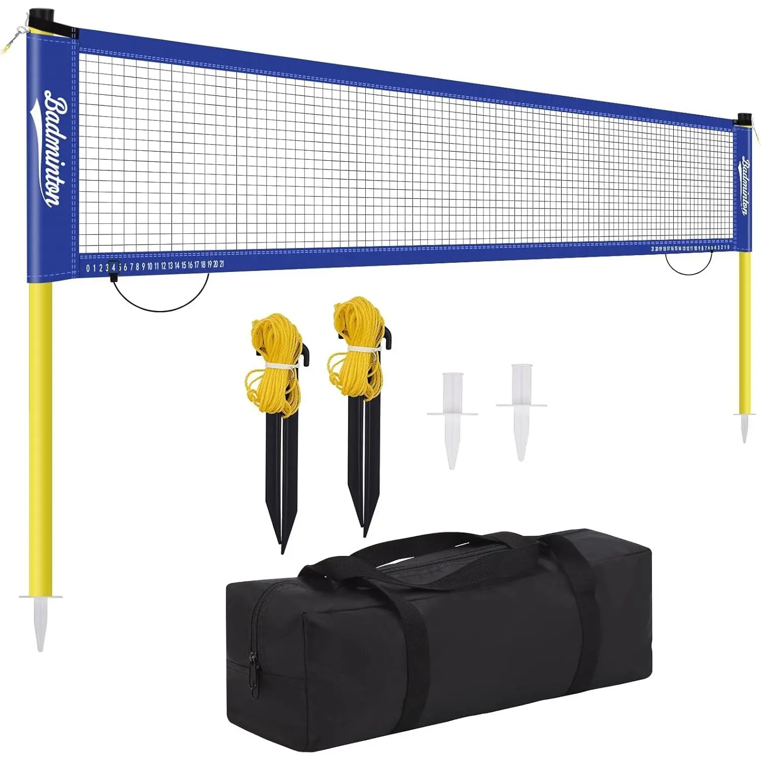 20ft Regulation Size Portable Outdoor Badminton Net Set with Heavy-Duty Poles, Carry Bag for Backyard Use, Outdoor Net