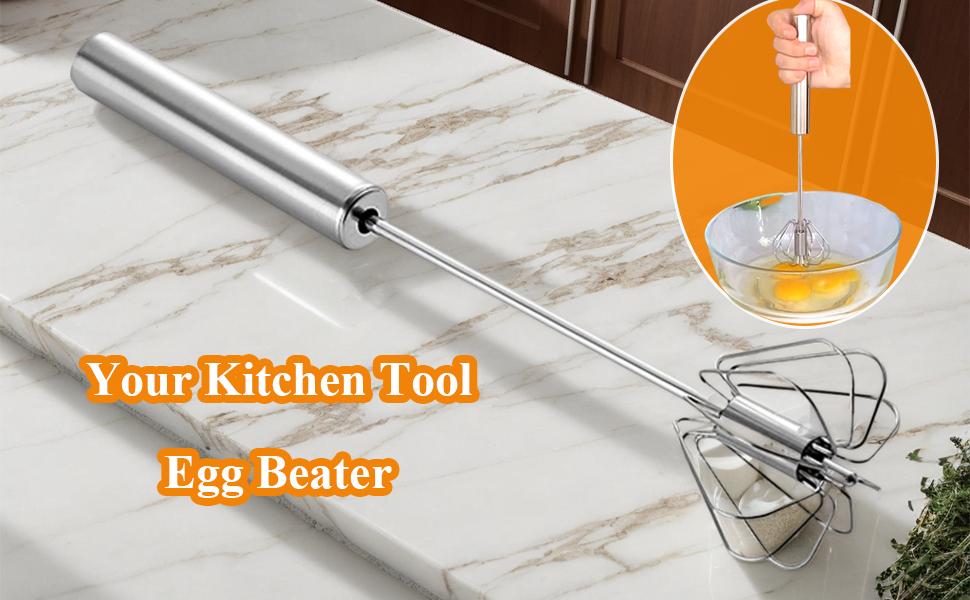 Egg Beater Push Whisk - One-Click Open, Instant Mix. The Turbo Whisk design masters eggs, batter & sauces with ease-for perfect blends and tidy storage. Your Kitchen Sidekick.