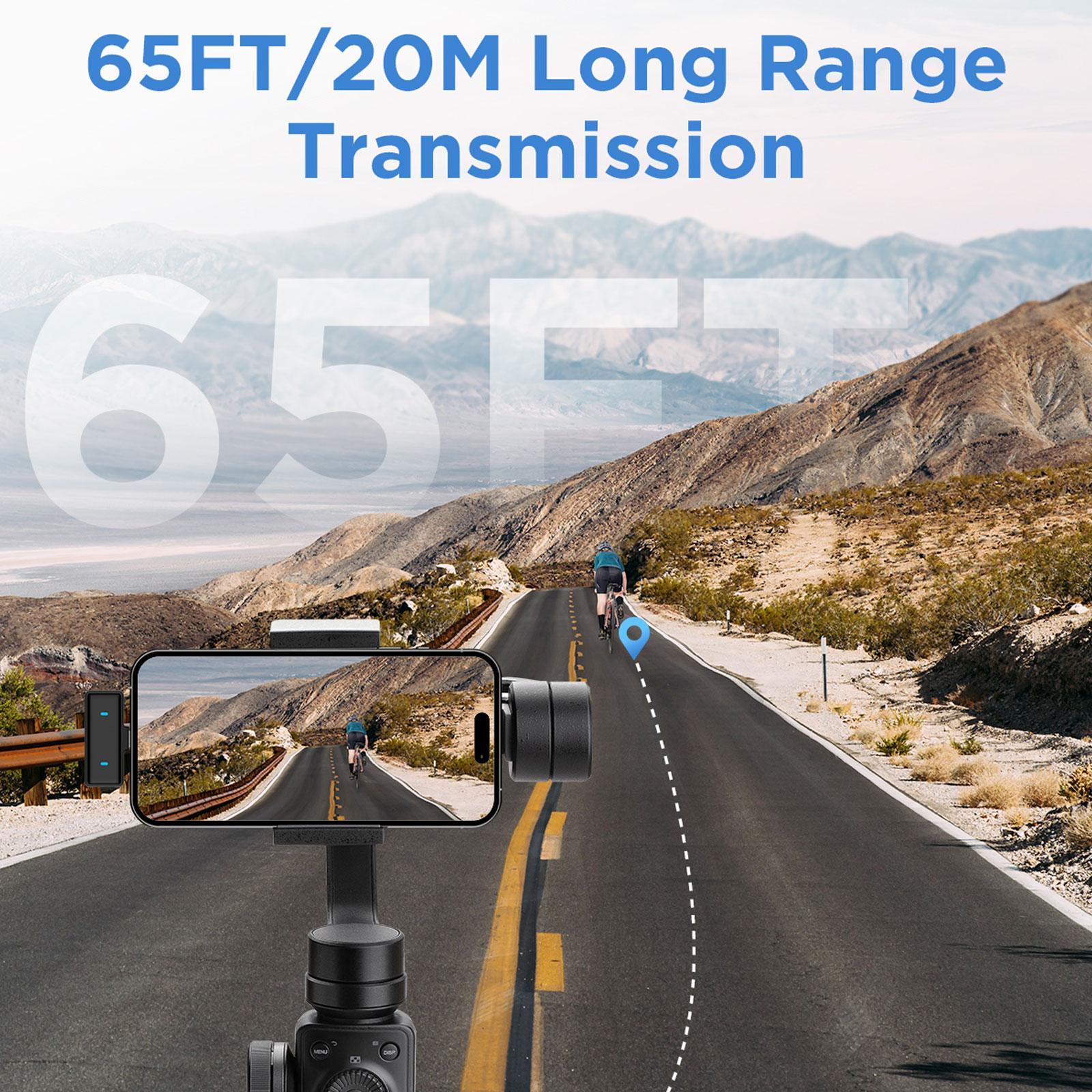 HITOZON Wireless Lavalier Microphone, USB Rechargeable Wireless Microphone with Charging Case, Lapel Mini Mic for Video Recording, Teaching, Interviews, Podcast, Audio, Portable Mic