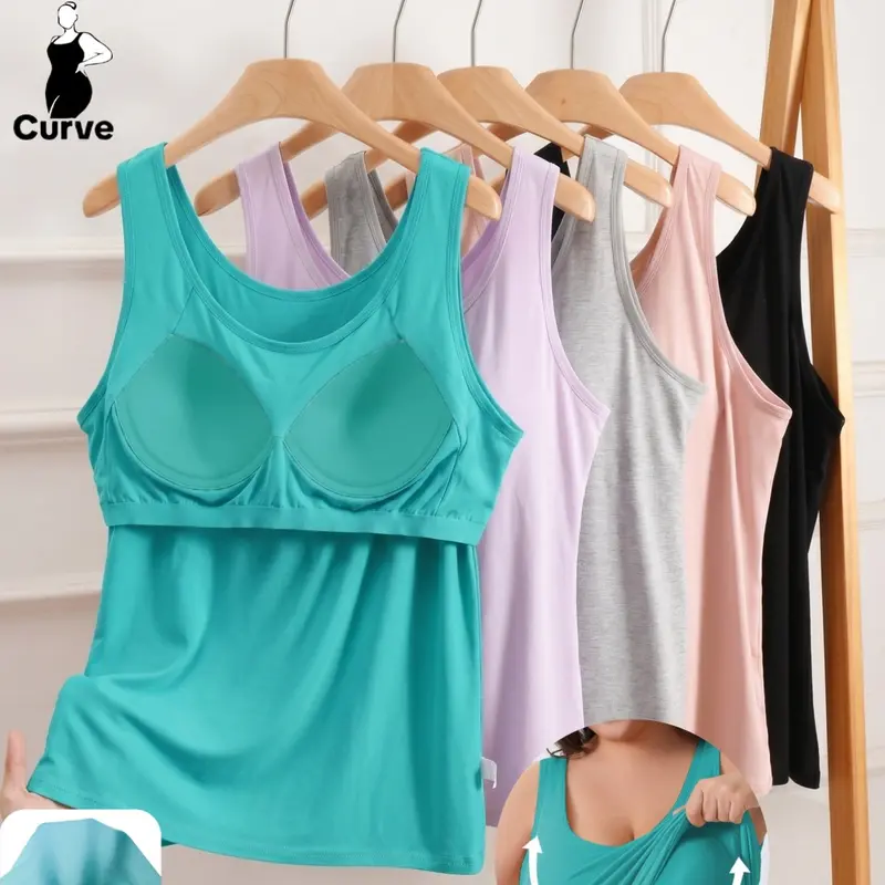 PLUS SIZE Women's Soft Comfortable Tank Top Set, Casual Breathable Sleeveless Design, Perfect for Daily Wear, Layering Top