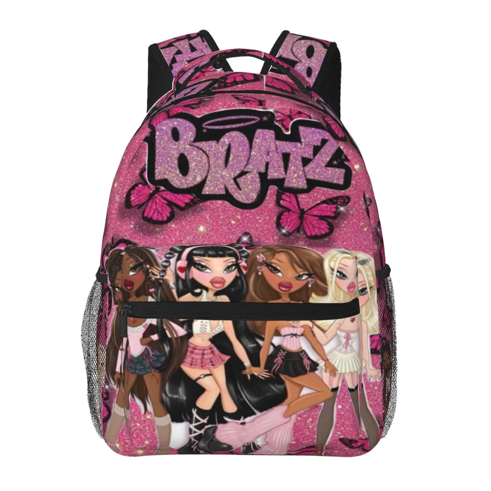 Bratz1 Kids' Cartoon Backpack - Adjustable Strap Bookbag for Girls, Ideal for School Use