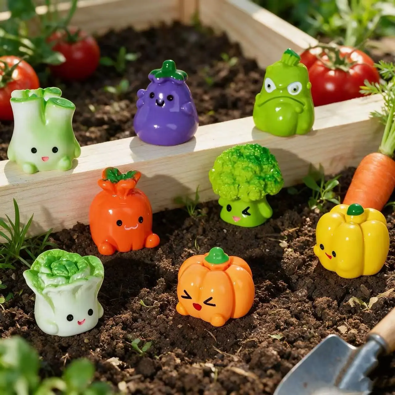 30 Mini Cute Vegetable Figurines, DIY Decorative Ornaments, Garden Vegetable Fruit Display Pieces, Fun and Adorable Accessories