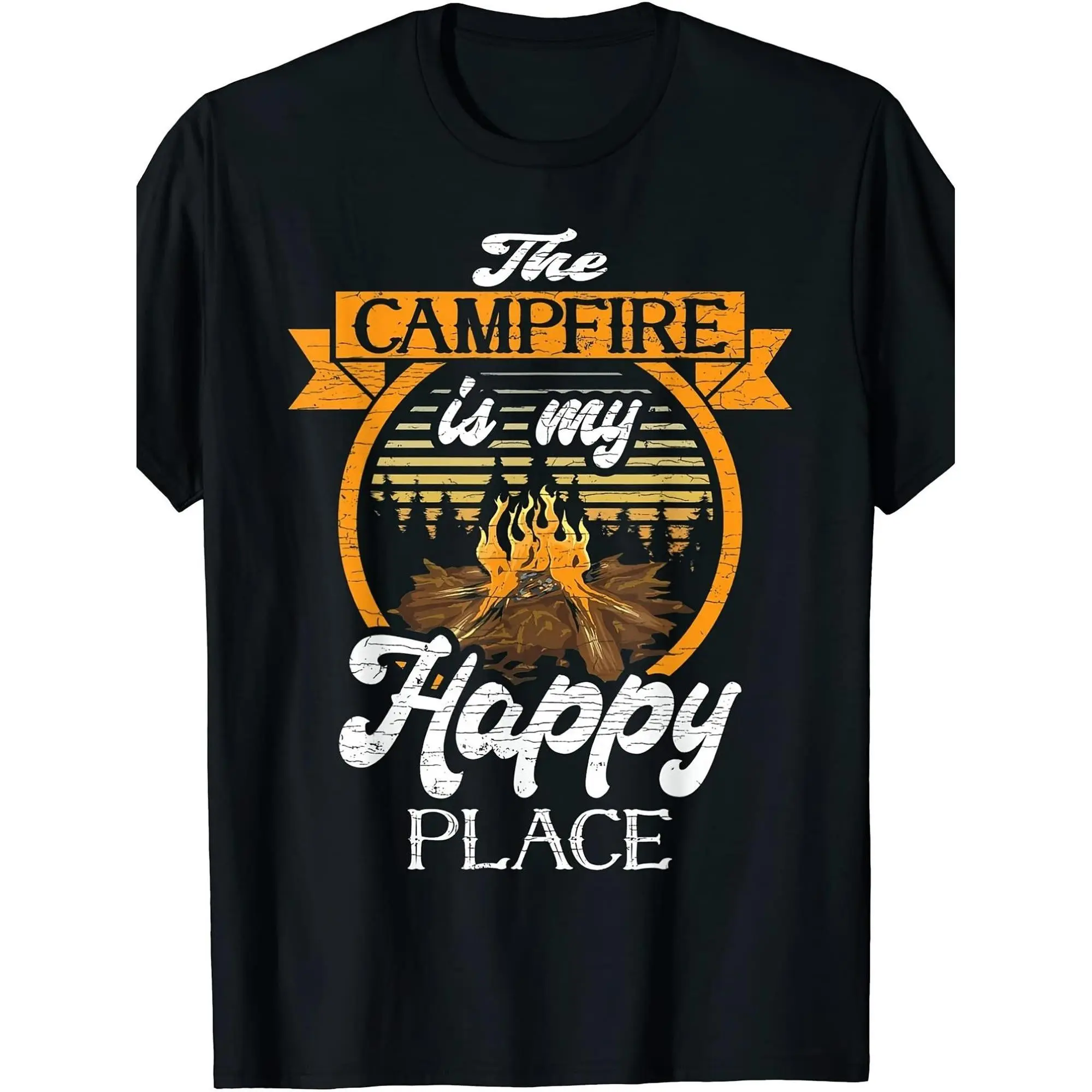 Camping Campfire T Shirt Casual Comfortable Loose Fitting Versatile T Shirt