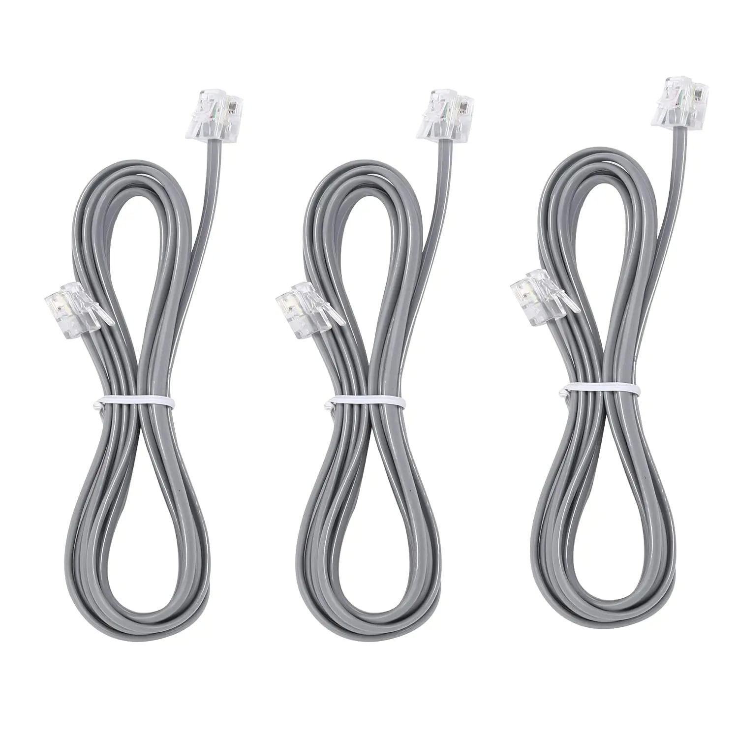 Telephone landline Extension Cord  Cord with Standard RJ-11 6P4C Plug (3Ft-3Pack, )