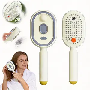 2026 New Electric Steam Brush,Prevent hair tangling,Rechargeable warm mist moisturizing comb with split ends, gently cares for the scalp,Electric steam brush, rechargeable steam straightening iron
