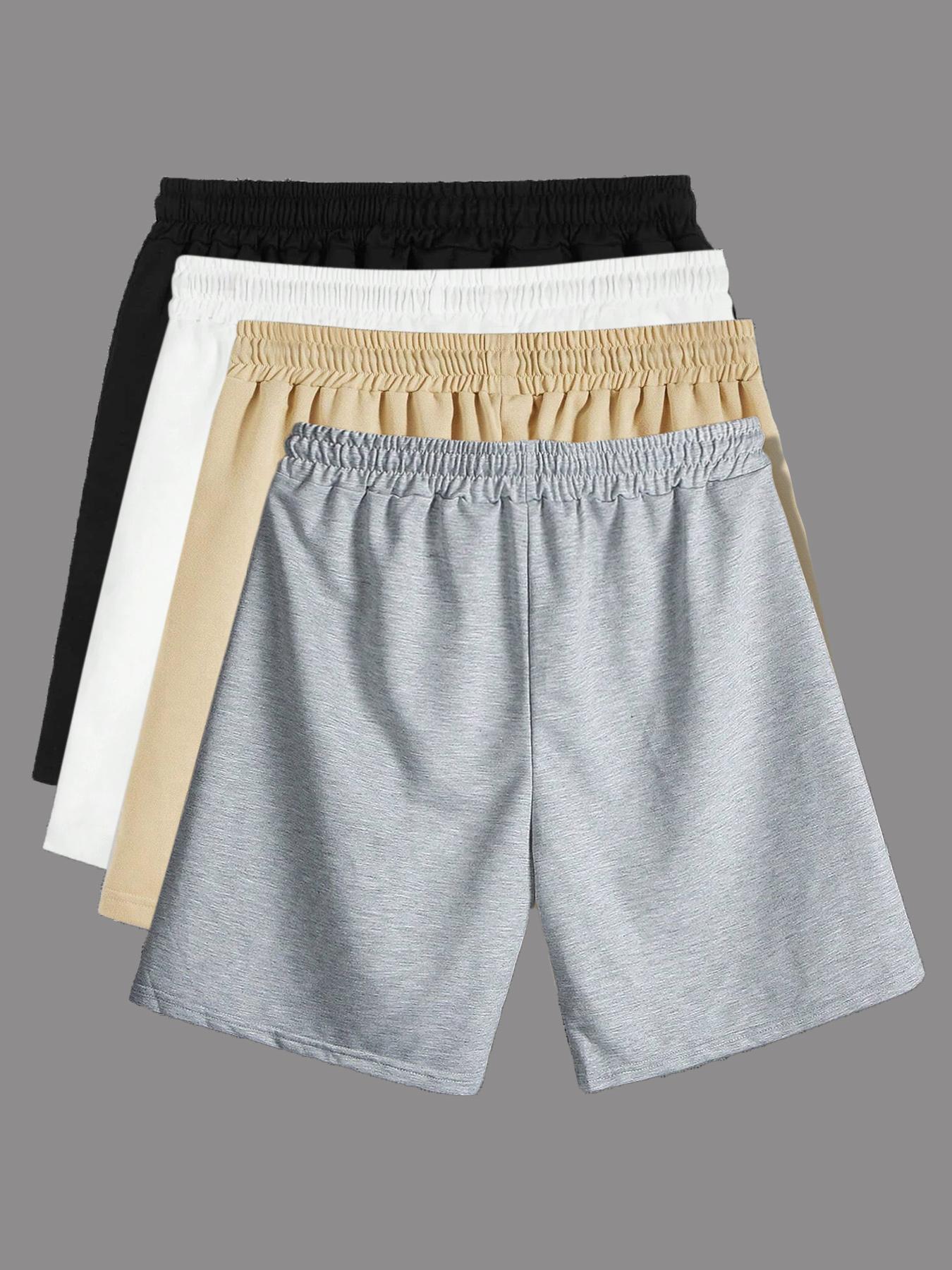 Men's Solid Drawstring Waist Pocket Sleep Shorts, Regular Fit Casual Comfy Pajama Shorts for Summer, Men's Loungewear for Daily Home Wear