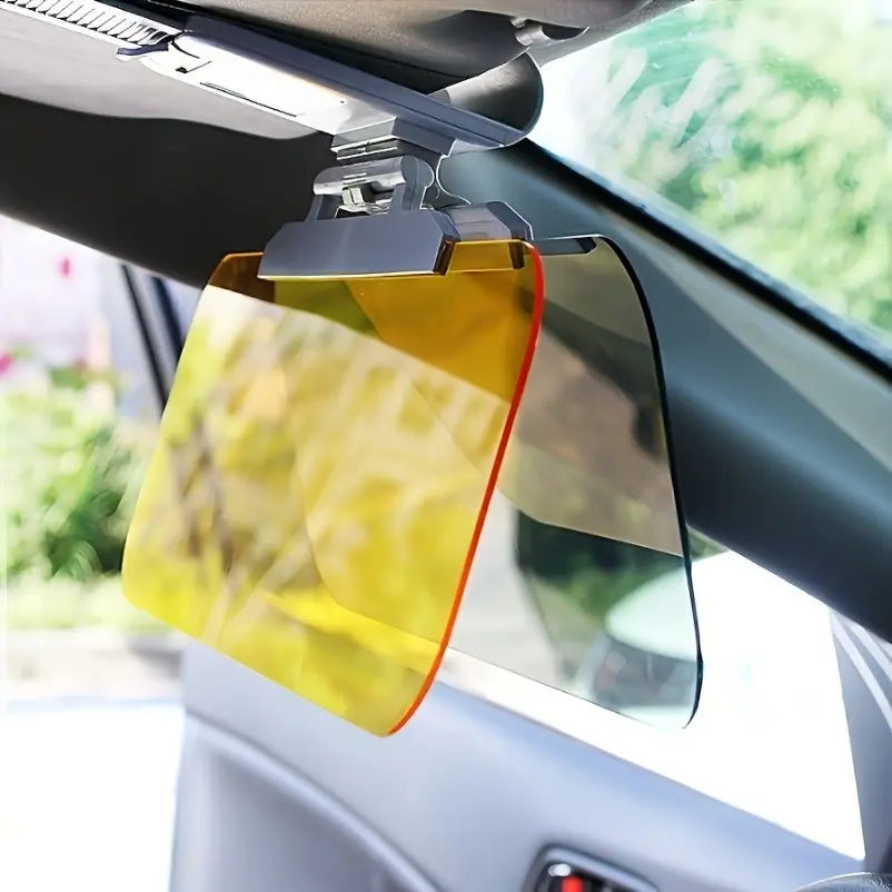 1pc Dual-Use Car Sun Visor, UV Protection, Adjustable Clip and Suction Cup, Durable Abs Material, Fits All Cars, Reduces Glare, Car Sunshades For Windshield #GLOBAL PICKS