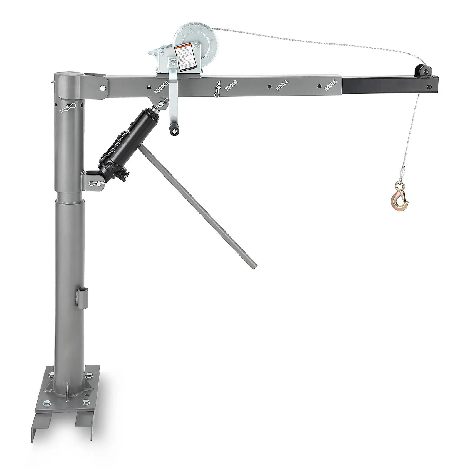 1000 LBS Pickup Truck Crane, Truck Jib Crane Hoist with Hitch Mount, 500 600 700 1000 Lbs Capacity for Lifting Goods