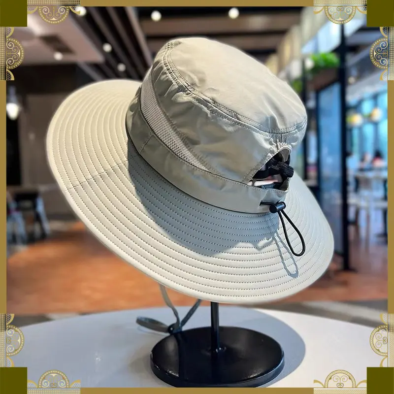 Wide Brim Cotton Sun Hat for Sun Protection, Unisex Breathable Bucket Hat for Fishing, Camping, and Travel Clothes