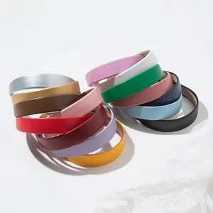 3cm Wide PU Leather Headbands for Women Girls, Korean Chic Vintage Solid Hair Hoop, Elegant Fashion Leather Hair Accessories, Smooth Surface Decorative Hairband for Daily Matching, Dating, Party, Shopping and All Kinds of Casual Daily Outfit Styling