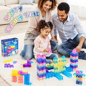 40Pcs Jelly Building Blocks Stress Relief Children's Construction Toys Assembly Educational Tools Hands-on Skills SoftGel Blocks
