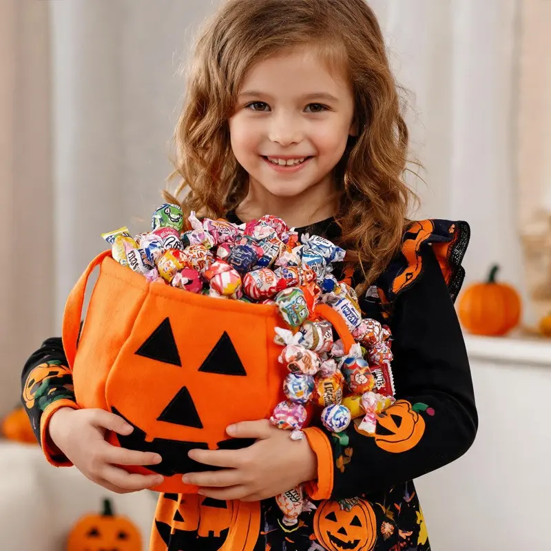 Halloween Pumpkin Bag, Fashionable Personalized Shopping Bag, Non-Woven Handbag, Candy Bag, Tiktok Style, Unique Design