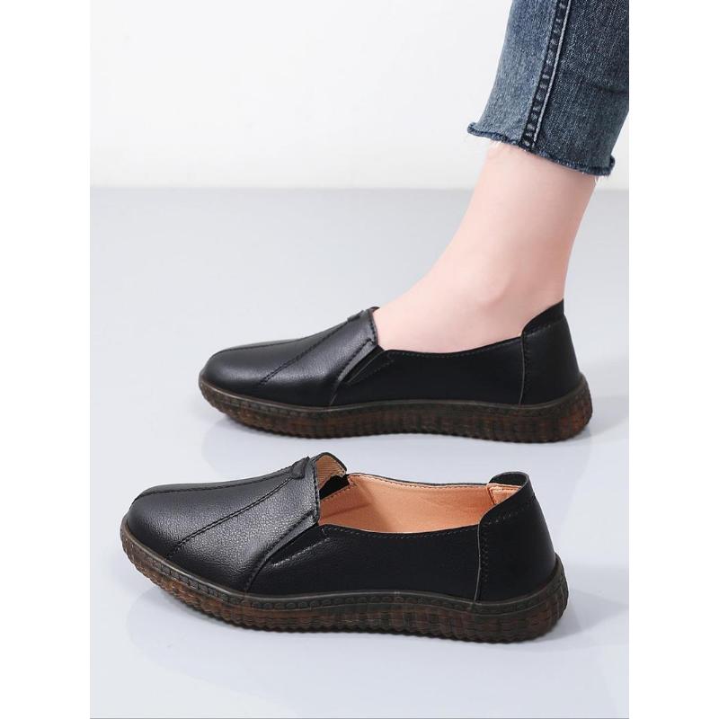 (New)Women's Solid Color Slip on Walking Shoes, Casual Comfortable Flat Shoes for Daily Wear, Lightweight Breathable Shoes for Women & Girls(Gift)11