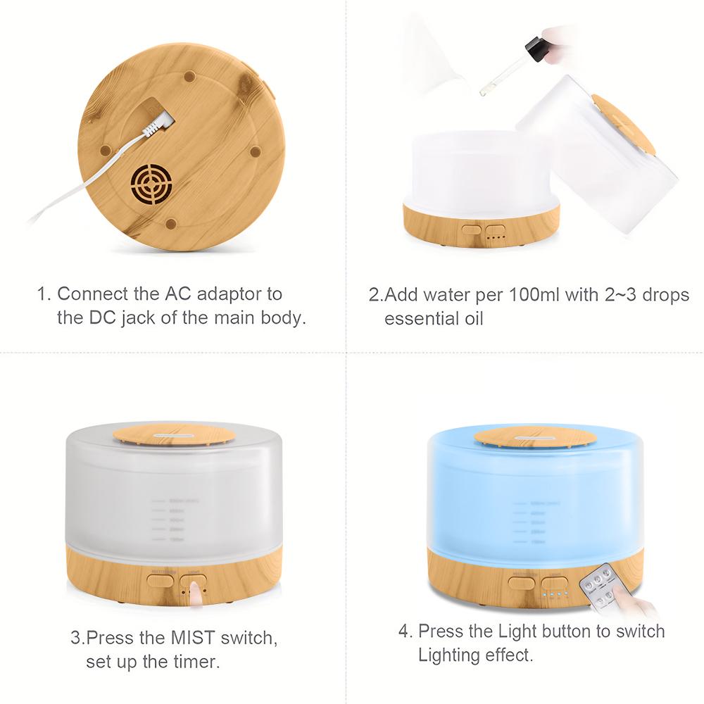 Ultrasonic Smart Diffuser Humidifier 16.9oz Tank Timer Modes 7 Color Lights 6 Essential Oils Aromatherapy Vaporizer for Large Room Anxiety Relief Eco-friendly Non-toxic PP Material Ultrasonic Smart Diffuser Humidifier 16.9oz Tank Timer Modes 7 Color Lights 6 Essential Oils Aromatherapy Vaporizer for Large Room Anxiety Relief Eco-friendly Non-toxic PP Material