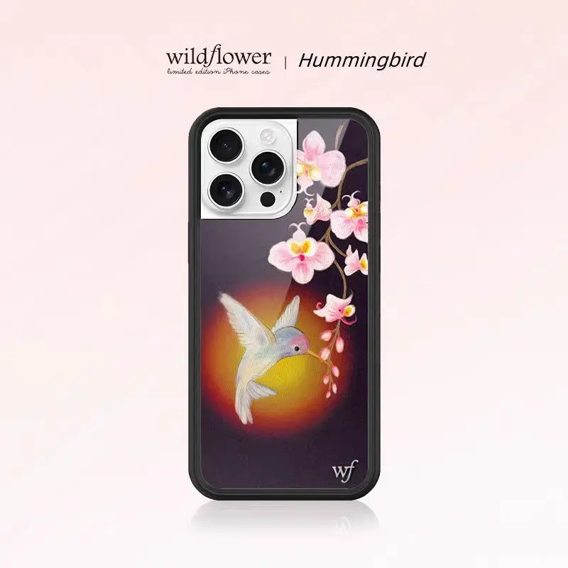 Wildflower Hummingbird Phone Case, Casing & Screen Protector Accessories for iPhone 11,12,13,14,15,16 Pro Max Plus,17 Pro Max - Bird Honey-Gathering Orchid Cover