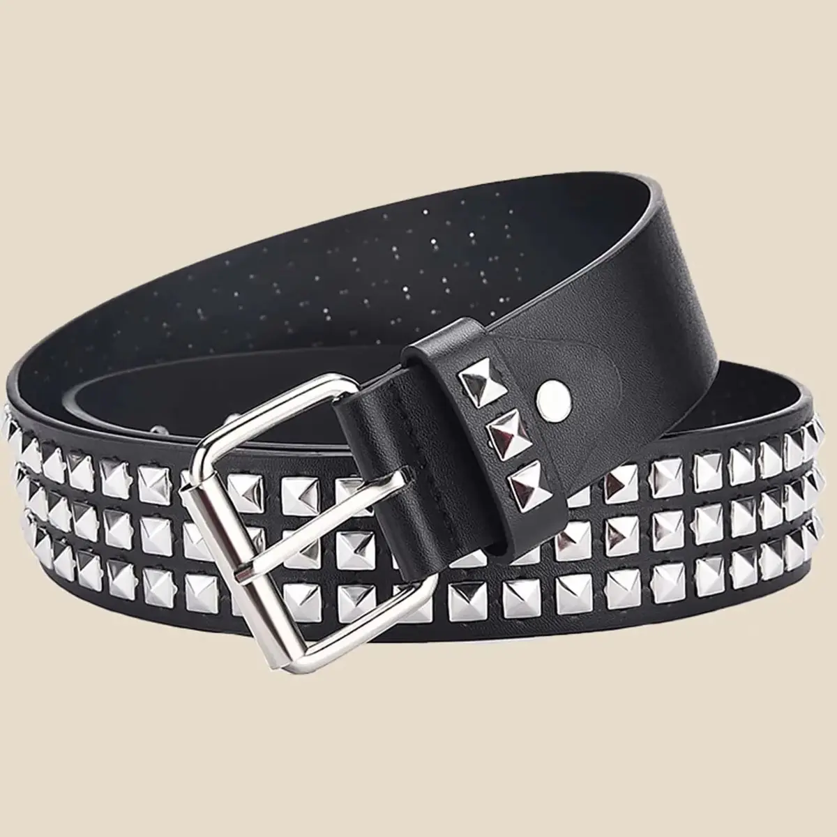 1/2/3Pcs Unisex Y2K Studded Belt – Square Pyramid Rivet Belt for Jeans, Punk Streetwear & Everyday Style