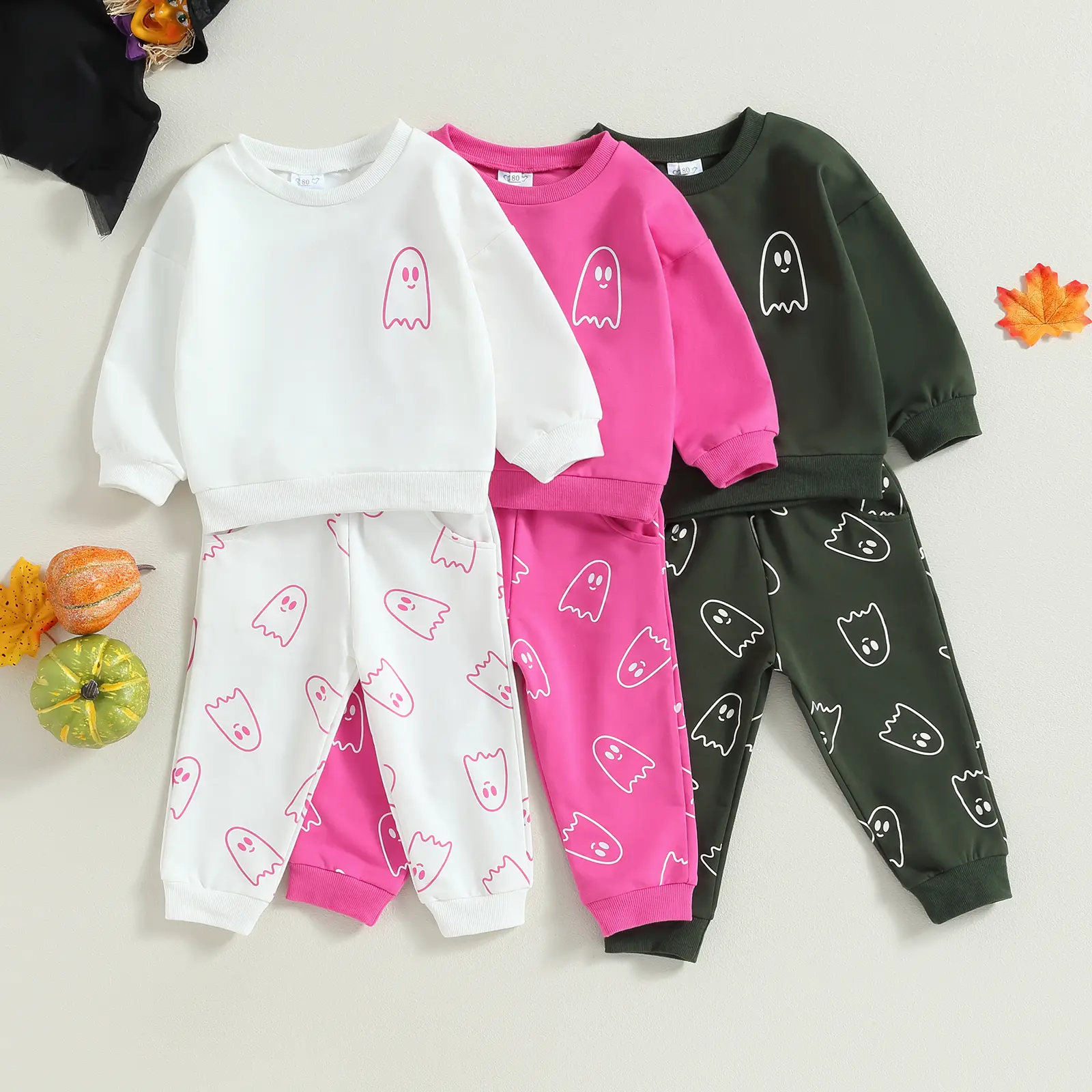 Toddler Baby Girls Boys Halloween Outfit Spooky Long Sleeve Sweatshirt Pants Infant Fall Winter Clothes 6M-4Y