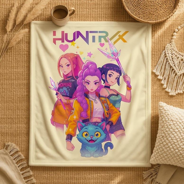 Blanket Inspired by Demon Hunters K - Pop for Kids Men and Women Cozy Cute K - Pop Gift