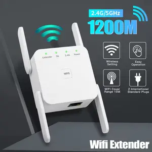 WiFi Extender Signal Booster, 1200Mbps Dual Band WiFi Repeater with Ethernet Port, 2.4GHz & 5GHz WiFi Range Extender for Whole Home Coverage, Supports Up to 100 Devices, Ideal for House, Apartment, Office and Gaming