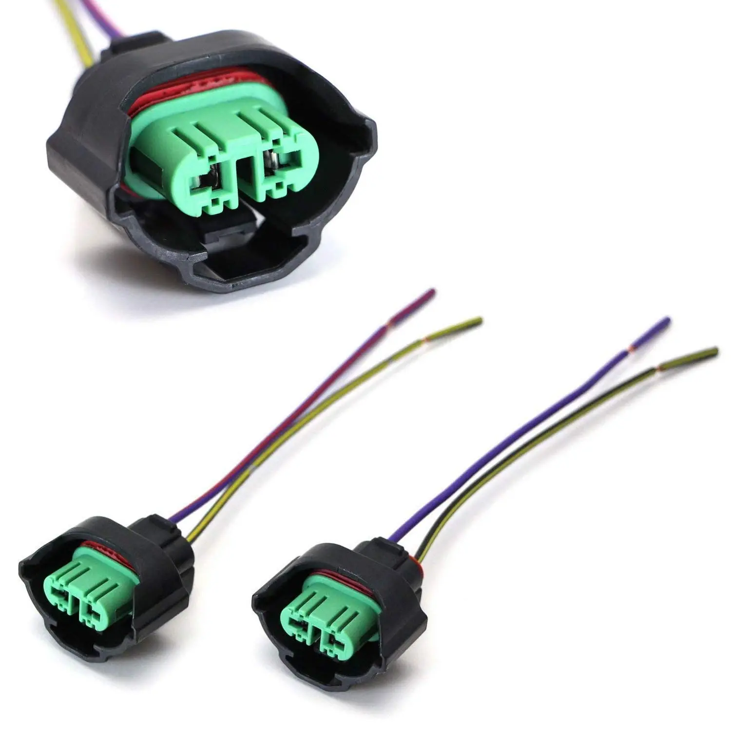 OEM H11 H8 Female Adapters Wiring Harness Sockets w/ 4-Inch Wire Pigtails Compatible with Front Light or Fog Lights Use