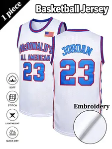 Men's Basketball Jersey, Embroidered Name and Number, Breathable Mesh, Loose Fit, Round Neck, All Seasons, S-3xl, Sports Wear, Fashion Style, Jersey Top
