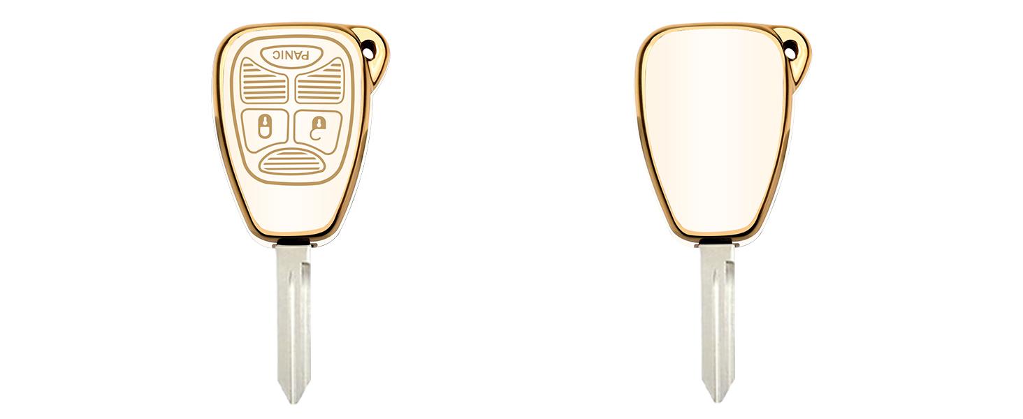 THE WELL KEPT for Jeep Key Fob Cover, Soft TPU Key Fob Shell for Jeep Wrangler/Compass/Dodge Ram 1500 2500 3500/Durango/Caliber/Nitro/Dakota/Chrysler/Patriot, Smart Control Key Protector (Pink, 3 Button)