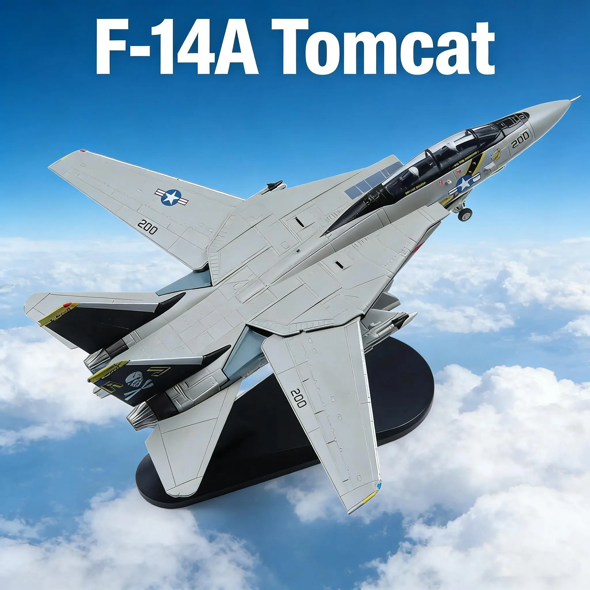 1/100 Scale US Navy F-14A Tomcat Fighter Jet Highly Detailed Legendary Alloy Model, Ideal For Aviation Enthusiasts, Perfect Christmas Gift, Birthday Present, Collectible Item