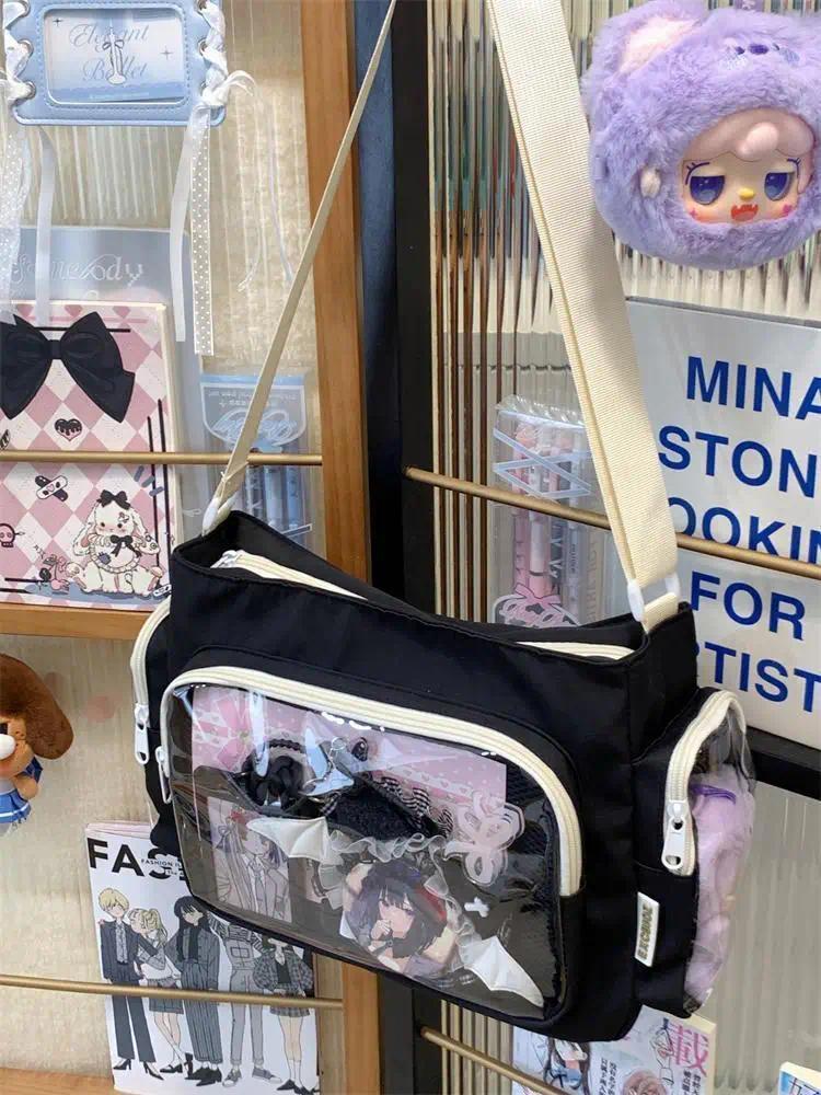 Nylon Aesthetic Transparent Display DIY Basges Students Subculture JK Crossbody Shoulder Bags Casual Sweet Girls Ulzzang Ita Bag