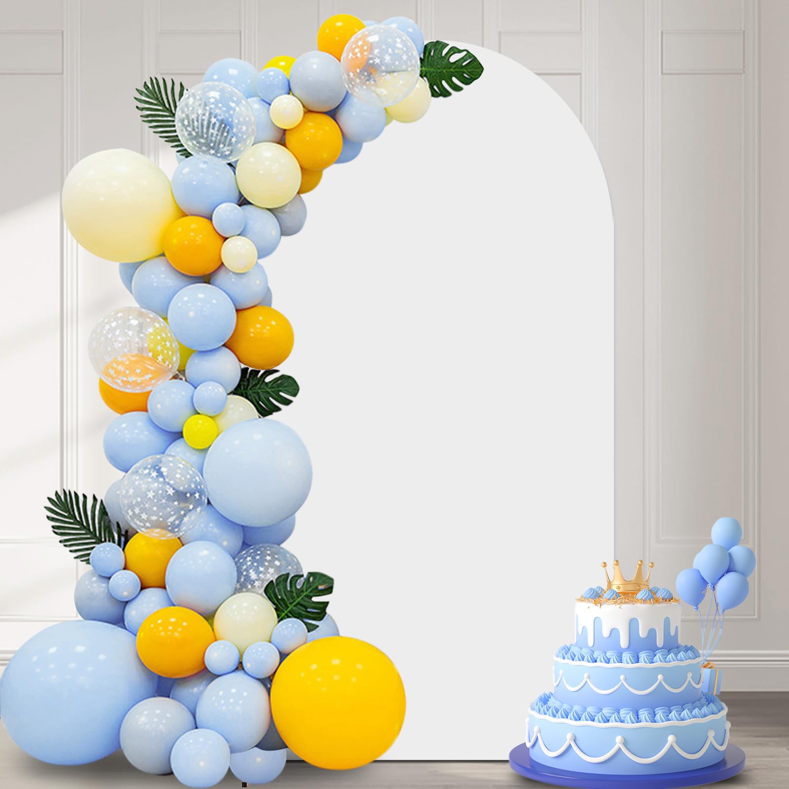 Arch Backdrop Cover, Double-sided Wedding Arch Cover, Spandex Fitting Round Top Backdrop Cover, Party Decoration Supplies for Birthday Party Wedding Decoration, Party Decorations Banners, Wedding Arched Backdrop (Arch Support Not Included)