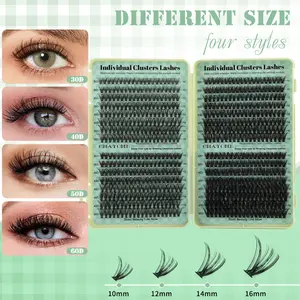 CMAYOME 640 PCS DIY Lash Clusters Kit - Soft Long-Lasting Lashes  for Beginners Easy At-Home Application - Eyelash Set [No Bond&Seal&Remover]