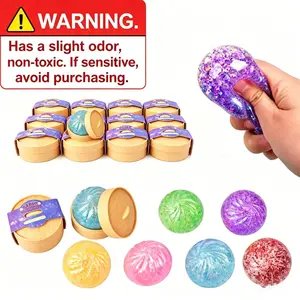 Mini Glitter Dumpling Squishy with Box Dumplings Sensory Squeeze Toy Decompression Squeeze for Stress Relief Random Color